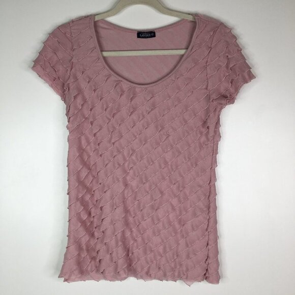 Lavish | Pink Ruffled Top Small - Picture 1 of 4